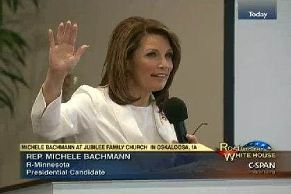Michele Bachmann: Show of hands?, 'Who in this room is good?'